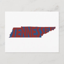 Tennessee State Name Word Art Red Briefkaart