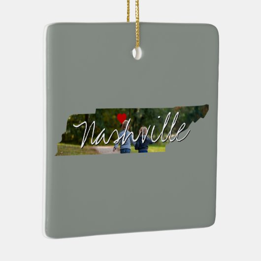 Tennessee State Photo insert and town name Keramisch Ornament (Rechts)