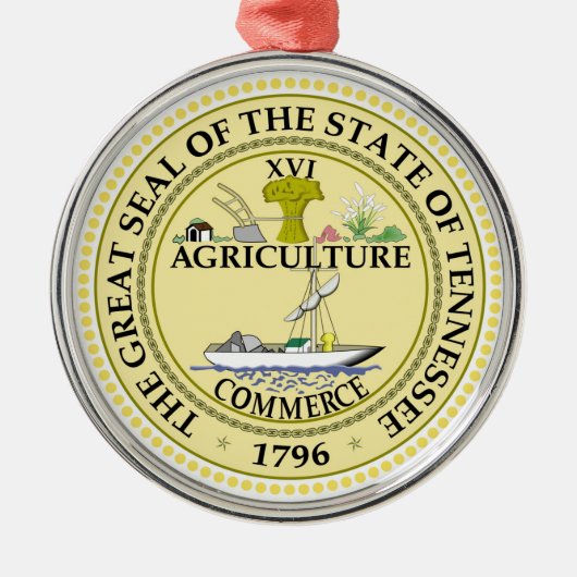 Tennessee state seal america republic metalen ornament (Voorkant)