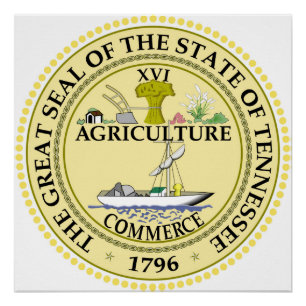 Tennessee state seal america republic poster
