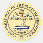 Tennessee State Seal Ronde Sticker (Voorkant)