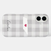 Tennessee State Silhouette Rustic Grey Plaid Case-Mate iPhone Case (Achterkant (horizontaal))