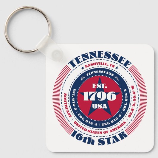 Tennessee State Sleutelhanger (Voorkant)