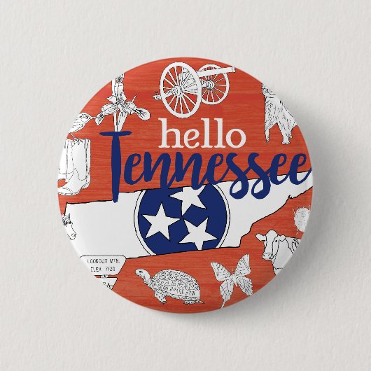 Tennessee State Symbols Volunteer State Afbeelding Ronde Button 5,7 Cm (Voorkant)