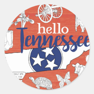 Tennessee State Symbols Volunteer State Afbeelding Ronde Sticker