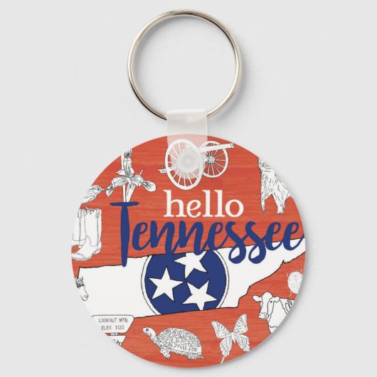 Tennessee State Symbols Volunteer State Afbeelding Sleutelhanger (Voorkant)