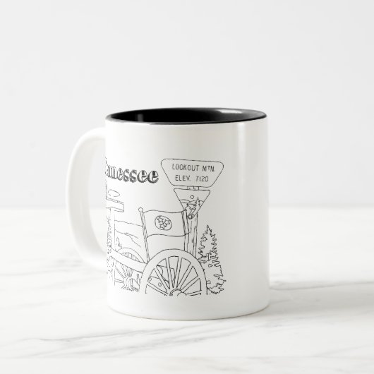 Tennessee State Symbols Volunteer State Afbeelding Tweekleurige Koffiemok (Voorkant links)