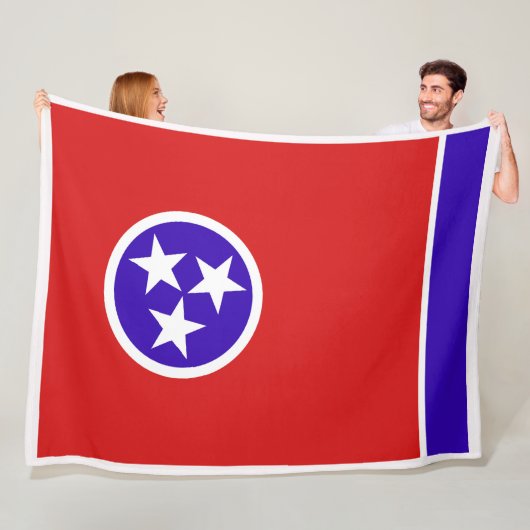 Tennessee State Vlag Print Patriot Fleece Deken (In situ)