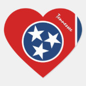 Tennessee sticker, hart, patriottische Tennessee v Hart Sticker (Voorkant)
