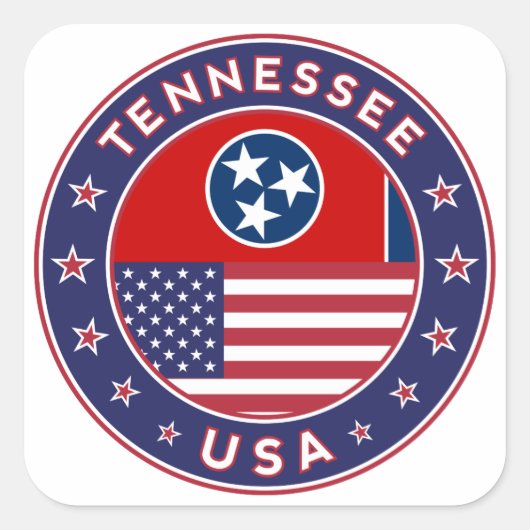 Tennessee sticker, phone case, tote bag, clock vierkante sticker (Voorkant)