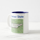 Tennessee Symbols & Map Tweekleurige Koffiemok (Voorkant links)