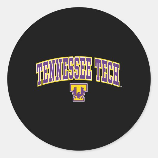 Tennessee Tech Golden Eagles Arch Over Ronde Sticker (Voorkant)
