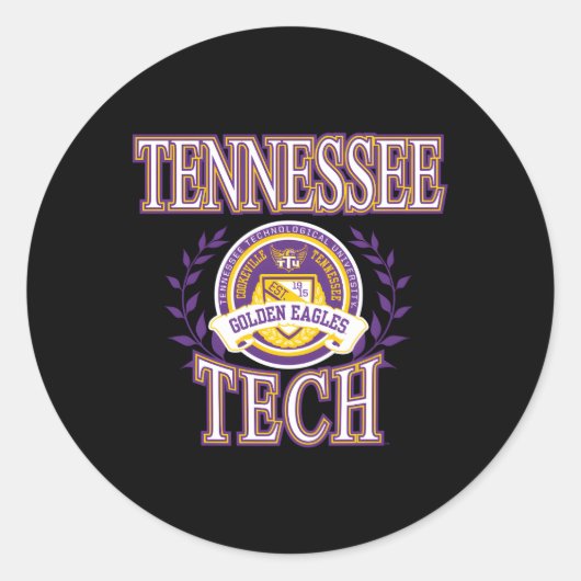 Tennessee Tech Golden Eagles Laurels Ronde Sticker (Voorkant)