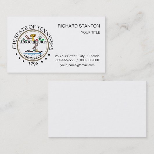 Tennessee-teken Visitekaartje (Voorkant / Achterkant)