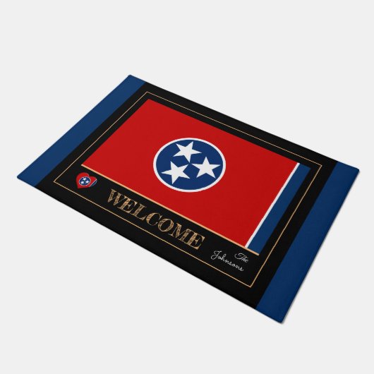 Tennessee & Tennessee Vlag huis mat / sport USA (Schuin)