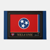 Tennessee & Tennessee Vlag huis mat / sport USA (Voorkant)