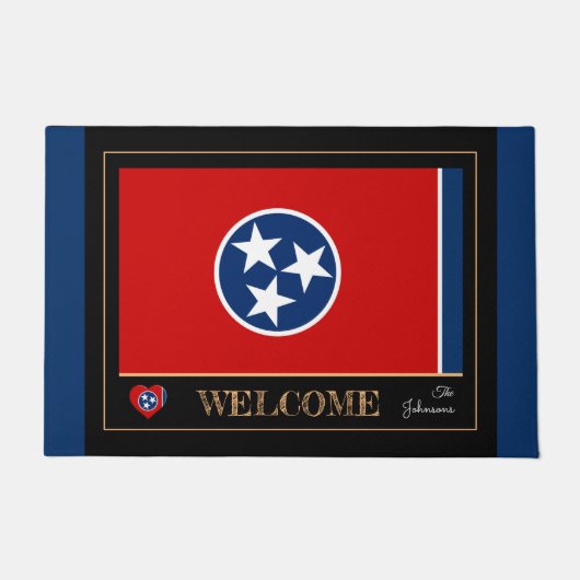 Tennessee & Tennessee Vlag huis mat / sport USA (Voorkant)