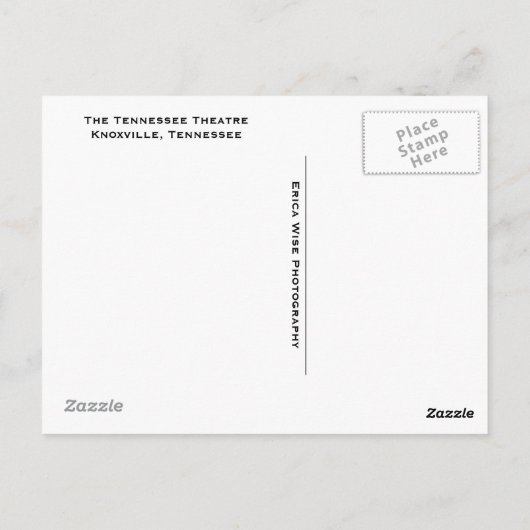 Tennessee-theater Briefkaart (Achterkant)