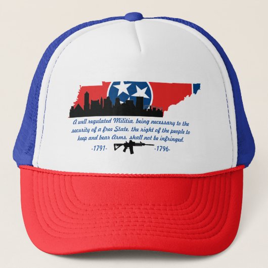 tennessee themed second amendment hat trucker pet (Voorkant)