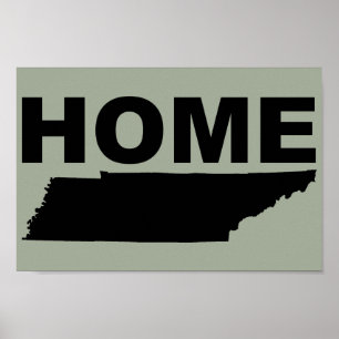 Tennessee Thuis Weg Van Staat Poster Bord