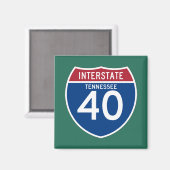 Tennessee TN I-40 Interstate Highway Shield - Magneet (Voorkant / Achterkant)