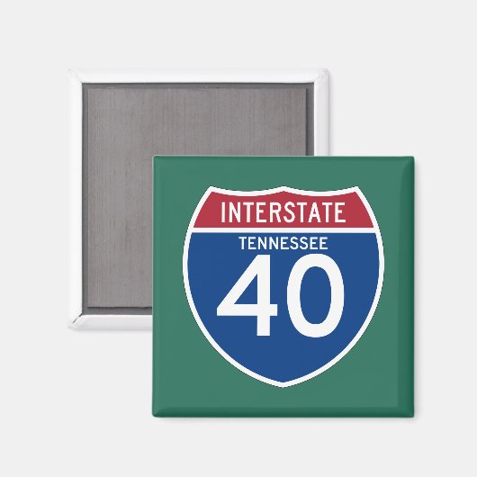 Tennessee TN I-40 Interstate Highway Shield - Magneet (Voorkant / Achterkant)
