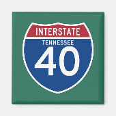 Tennessee TN I-40 Interstate Highway Shield - Magneet (Voorkant)
