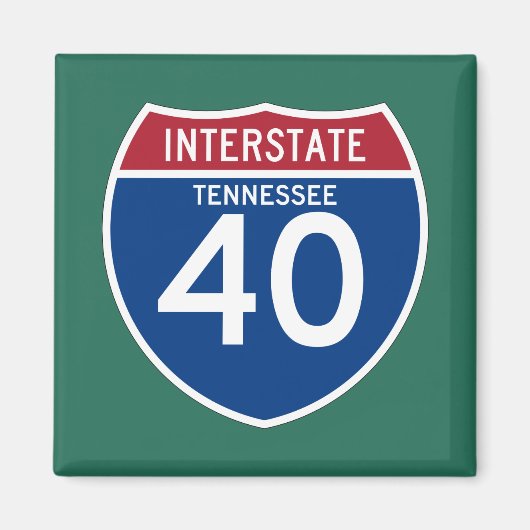 Tennessee TN I-40 Interstate Highway Shield - Magneet (Voorkant)