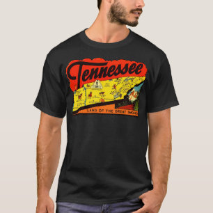Tennessee Tn Staatskaart Vintage Reissticker T-shirt