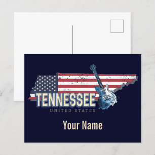 Tennessee United States Retro State  USA Feestdagenkaart