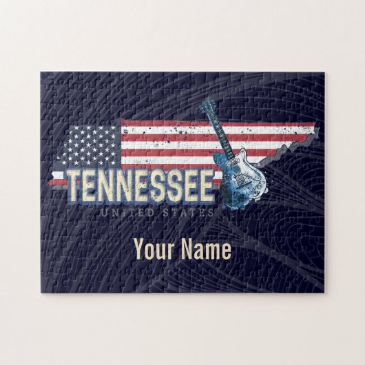 Tennessee United States Retro State USA Legpuzzel (Horizontaal)