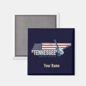 Tennessee United States Retro State  USA Magneet (Voorkant / Achterkant)