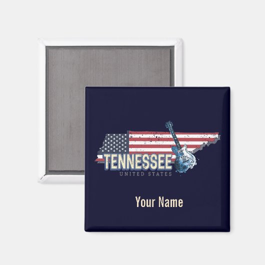 Tennessee United States Retro State  USA Magneet (Voorkant / Achterkant)