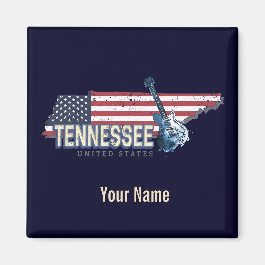 Tennessee United States Retro State  USA Magneet (Voorkant)