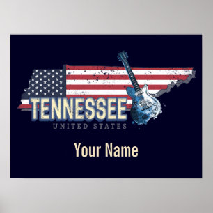 Tennessee United States Retro State USA Poster