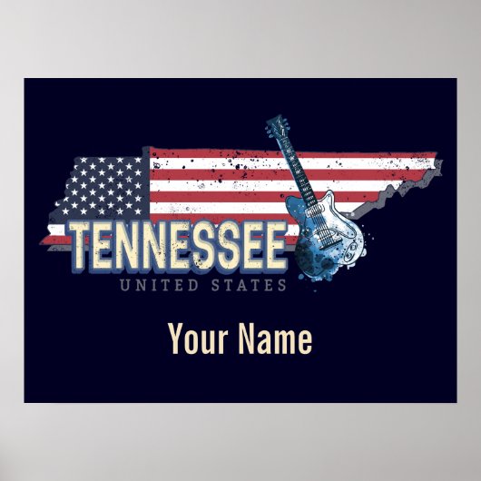 Tennessee United States Retro State USA Poster (Voorkant)