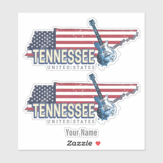 Tennessee United States Retro State  USA Sticker (Vel)