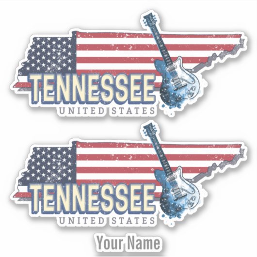Tennessee United States Retro State  USA Sticker (Voorkant)