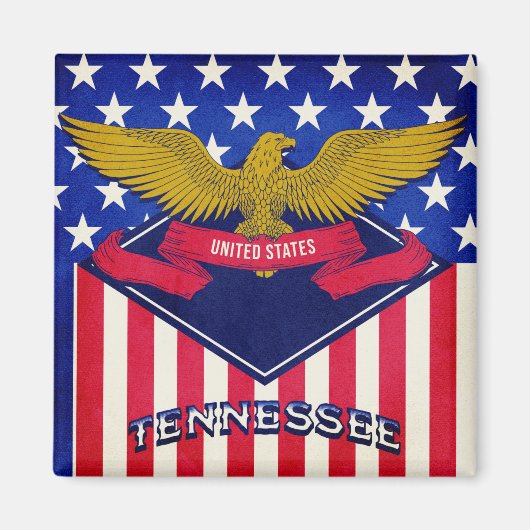 Tennessee USA Flag Magneet (Voorkant)