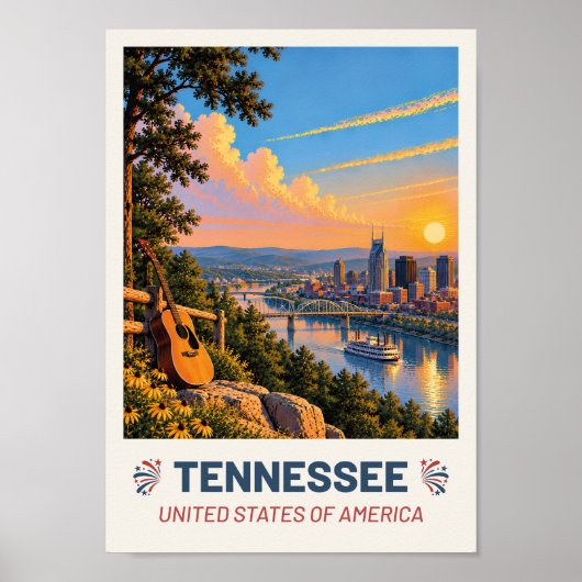 Tennessee USA – Oude Reisposter Poster (Voorkant)