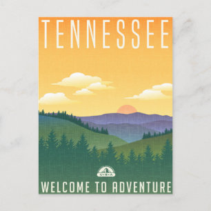 Tennessee Usa Vintage Reizen berg welkom Briefkaart