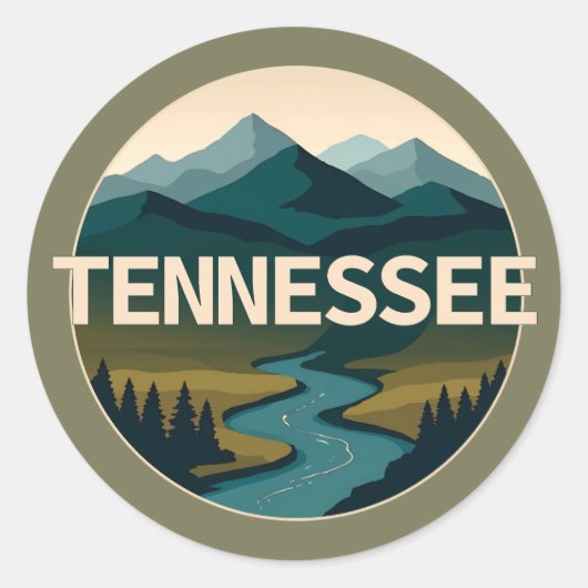 Tennessee Verenigde Staten Ronde Sticker (Voorkant)