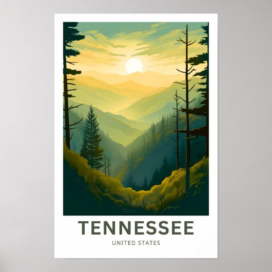 Tennessee Verenigde Staten Travel Print (Voorkant)