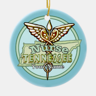 Tennessee Verpleegster Caduceus Keramisch Ornament