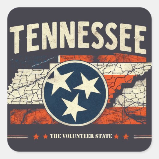 Tennessee Vierkante Sticker (Voorkant)
