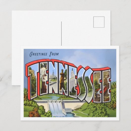 Tennessee Vintage Big Letters Briefkaart (Voorkant / Achterkant)