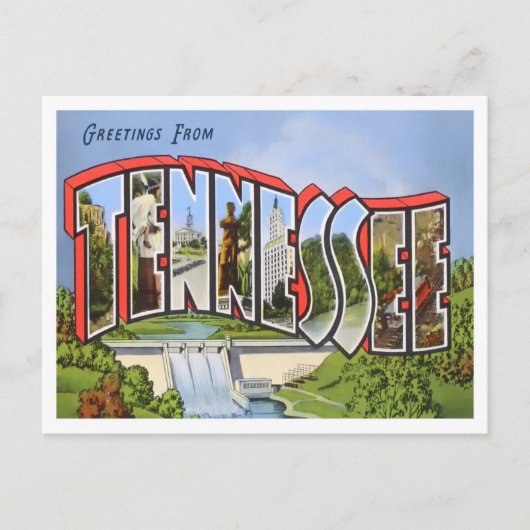 Tennessee Vintage Big Letters Briefkaart (Voorkant)