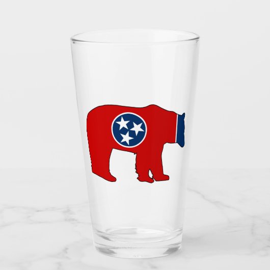 Tennessee Vlag Beer Glas (Voorkant)
