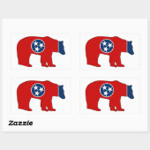 Tennessee Vlag Beer Rechthoekige Sticker (Vel)