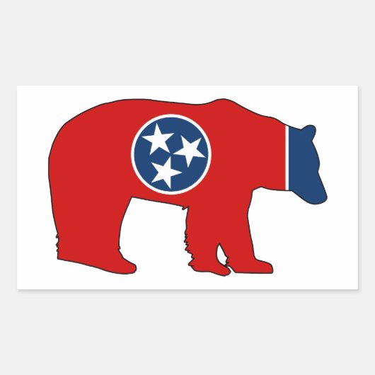 Tennessee Vlag Beer Rechthoekige Sticker (Voorkant)